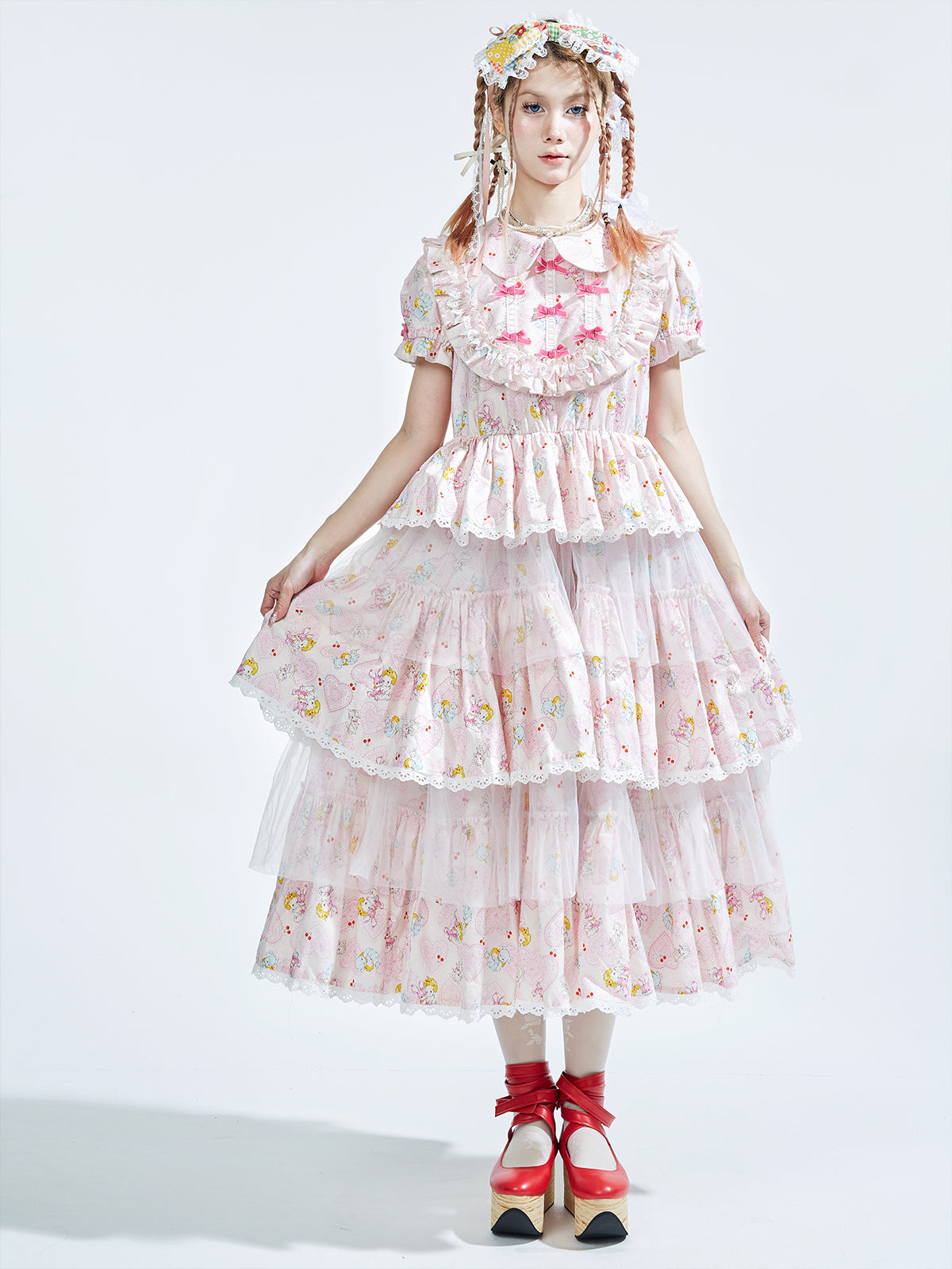 SOS MEME CLUB – Showa Retro Pink Kawaii Dress dress SOS MEME CLUB