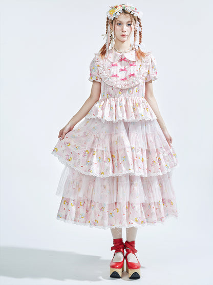 SOS MEME CLUB – Showa Retro Pink Kawaii Dress dress SOS MEME CLUB