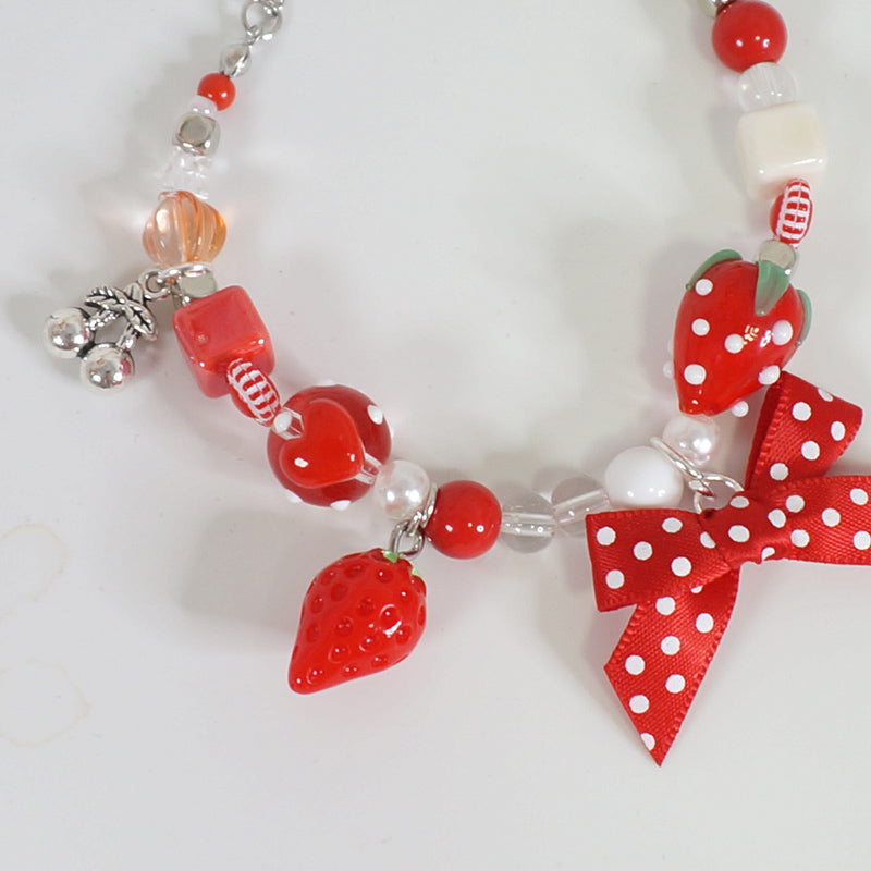 MaoJiang - Kawaii Strawberry Bracelet Necklace Beaded necklace maojiang