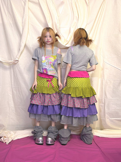 YJM with biubiu - Matcha Cake Layered Skirt skirt YJM with biubiu