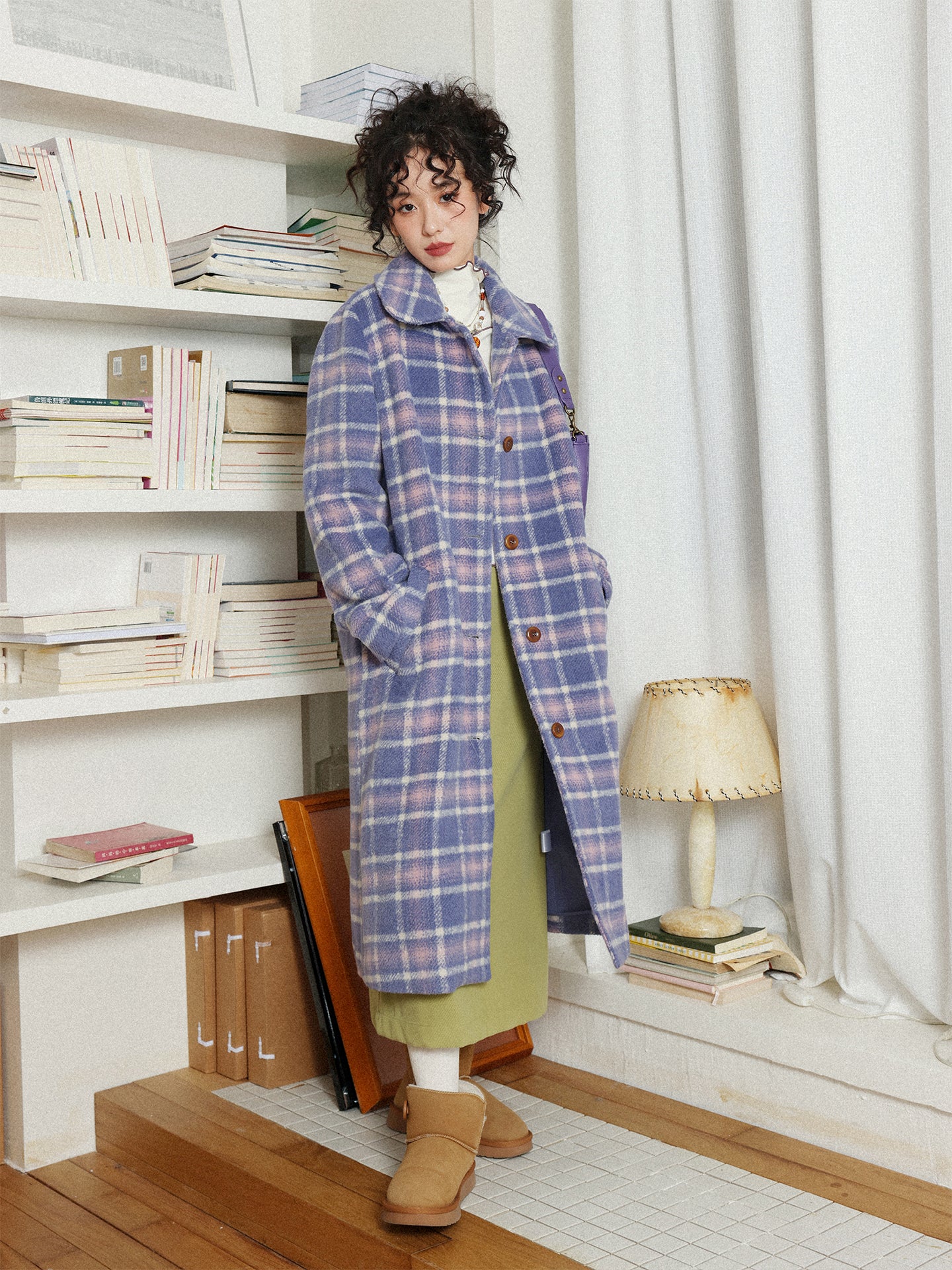 Chemical Girl - Girly Vintage Plaid Long Wool Coat coat chemical girl