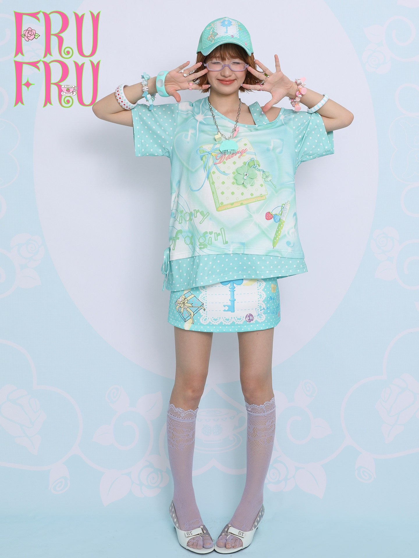 frufru - Lucky Clover Mint Green Oversized Tee tshirt frufru