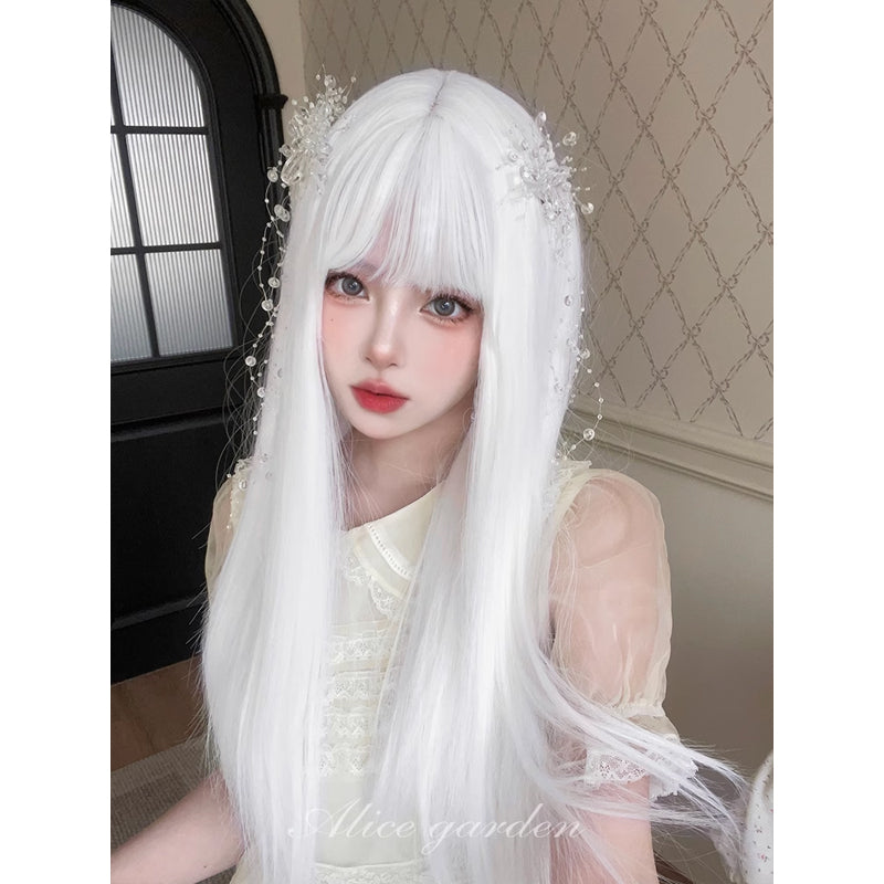 Alice Garden - Harajuku White Long Straight Wig wig Alice Garden
