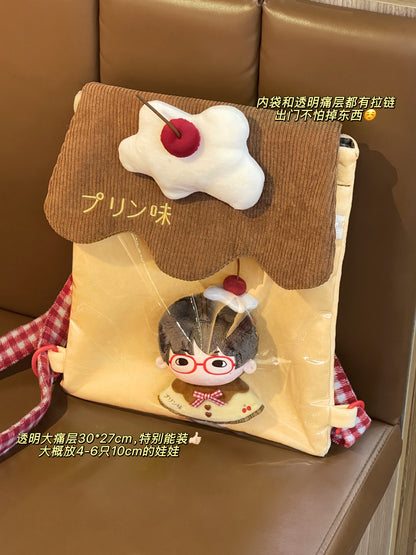 Marshmellow - Pudding Transparent Plush Backpack bag Marshmellow