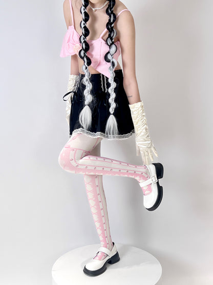 Hot BonBon - Pink Harajuku Printed Tights tights Hot BonBon