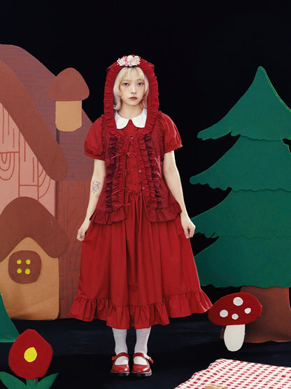 Meugler - Red Embroidered Vintage Dress dress Meugler