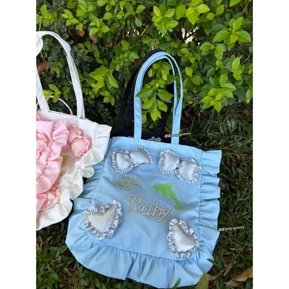 Salty Gummy - Satin Ruffle Tote Bag bag Salty Gummy