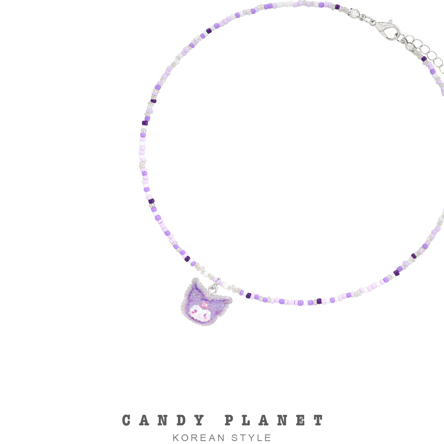 Candy Planet - Decora Kei Kuromi Purple Sugar Beaded Necklace necklace candy planet