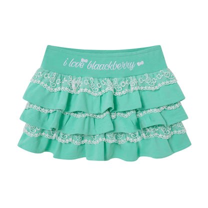 BlackBerry - Mint Green Y2K Two-Piece Skirt Set set BlackBerry