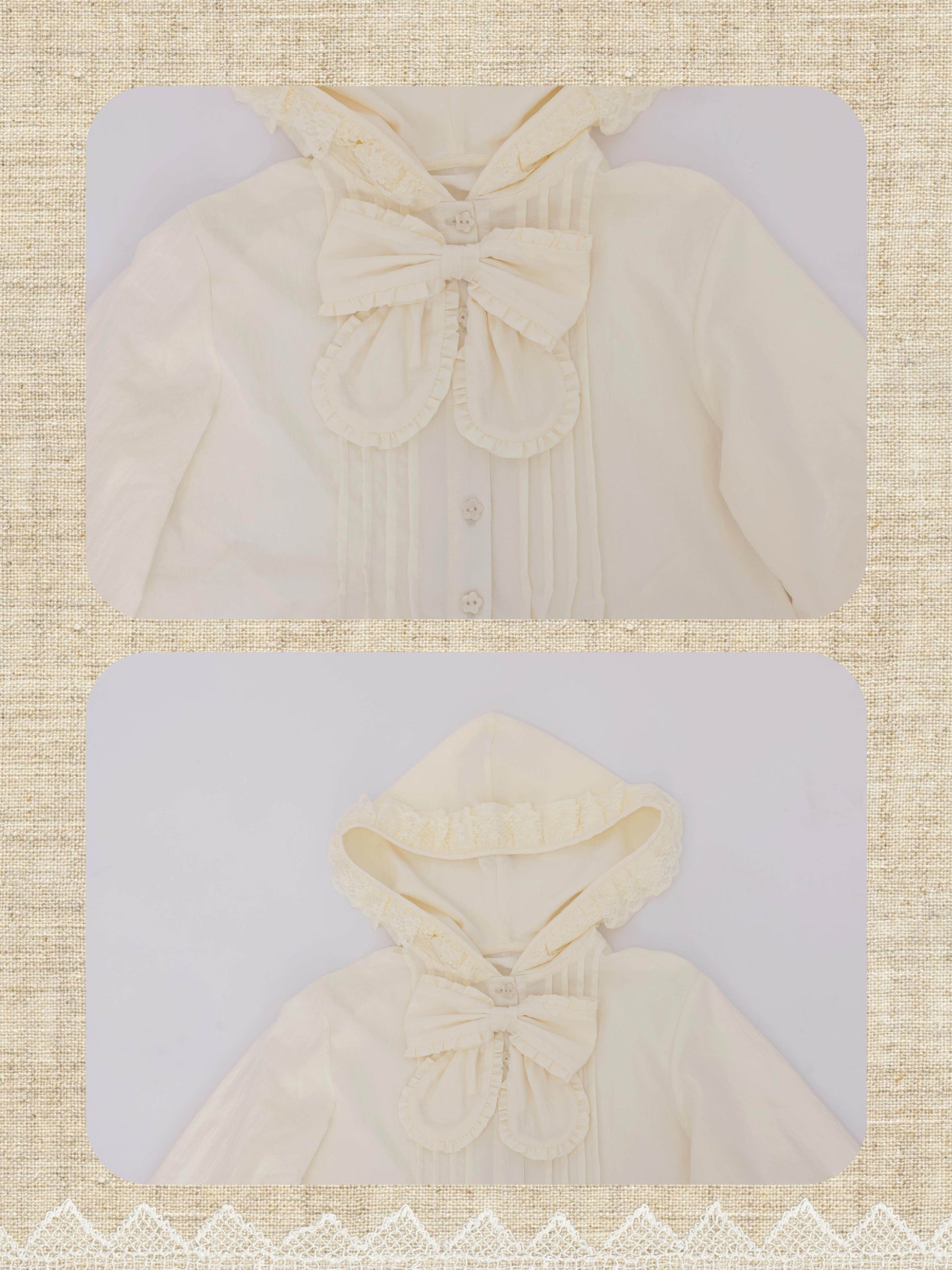 SemenCoicis - Lace Hood Bow Blouse shirt SemenCoicis