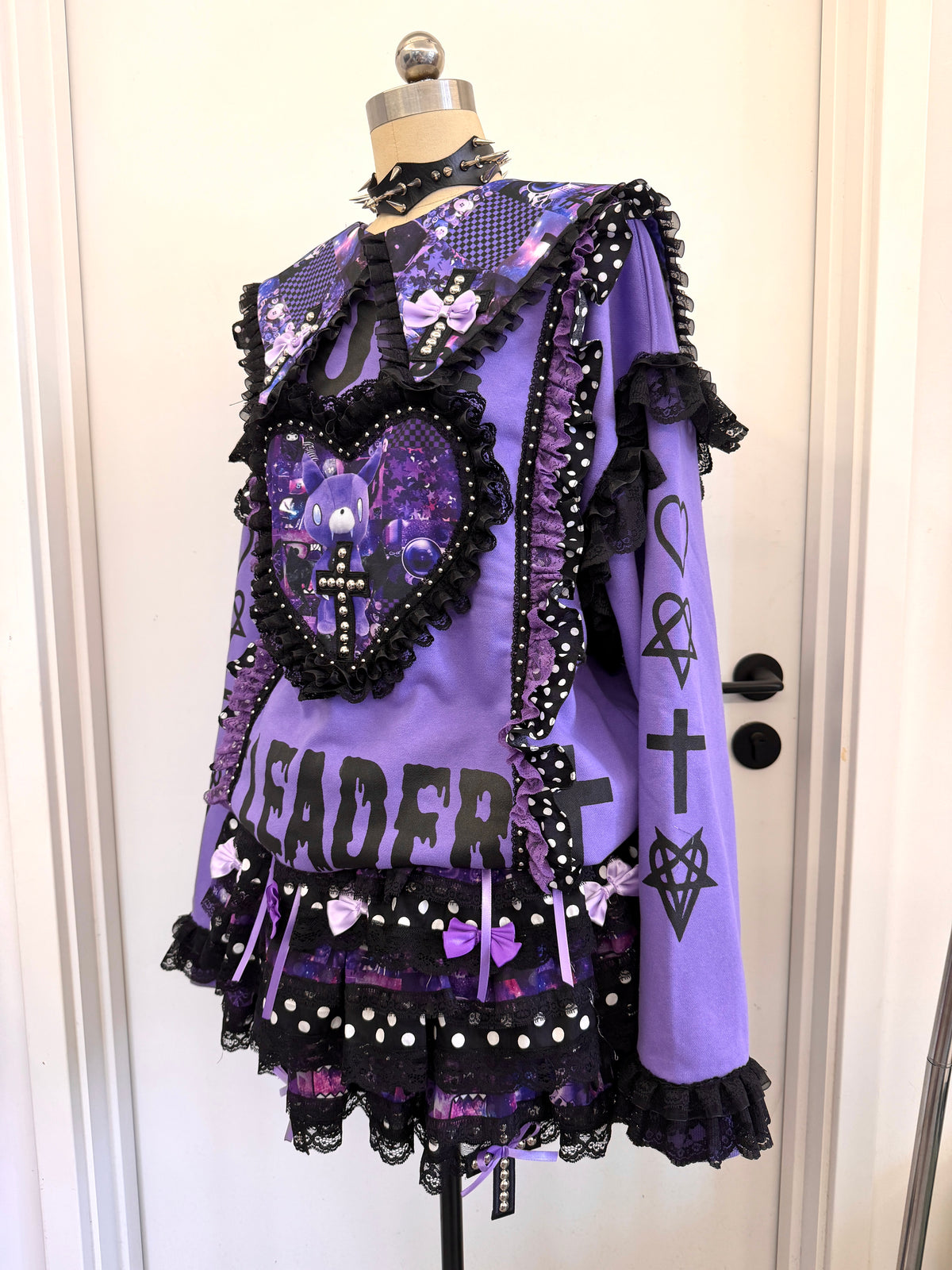RedDevil - Black & Purple Starry Dot Lace Puff Skirt skirt Red Devil