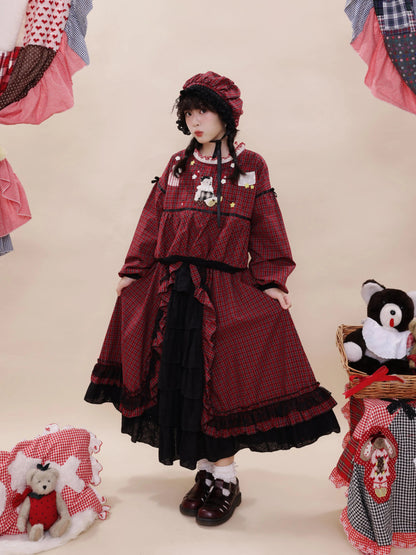SemenCoicis - Vintage Patchwork Embroidered Plaid Shirt shirt SemenCoicis
