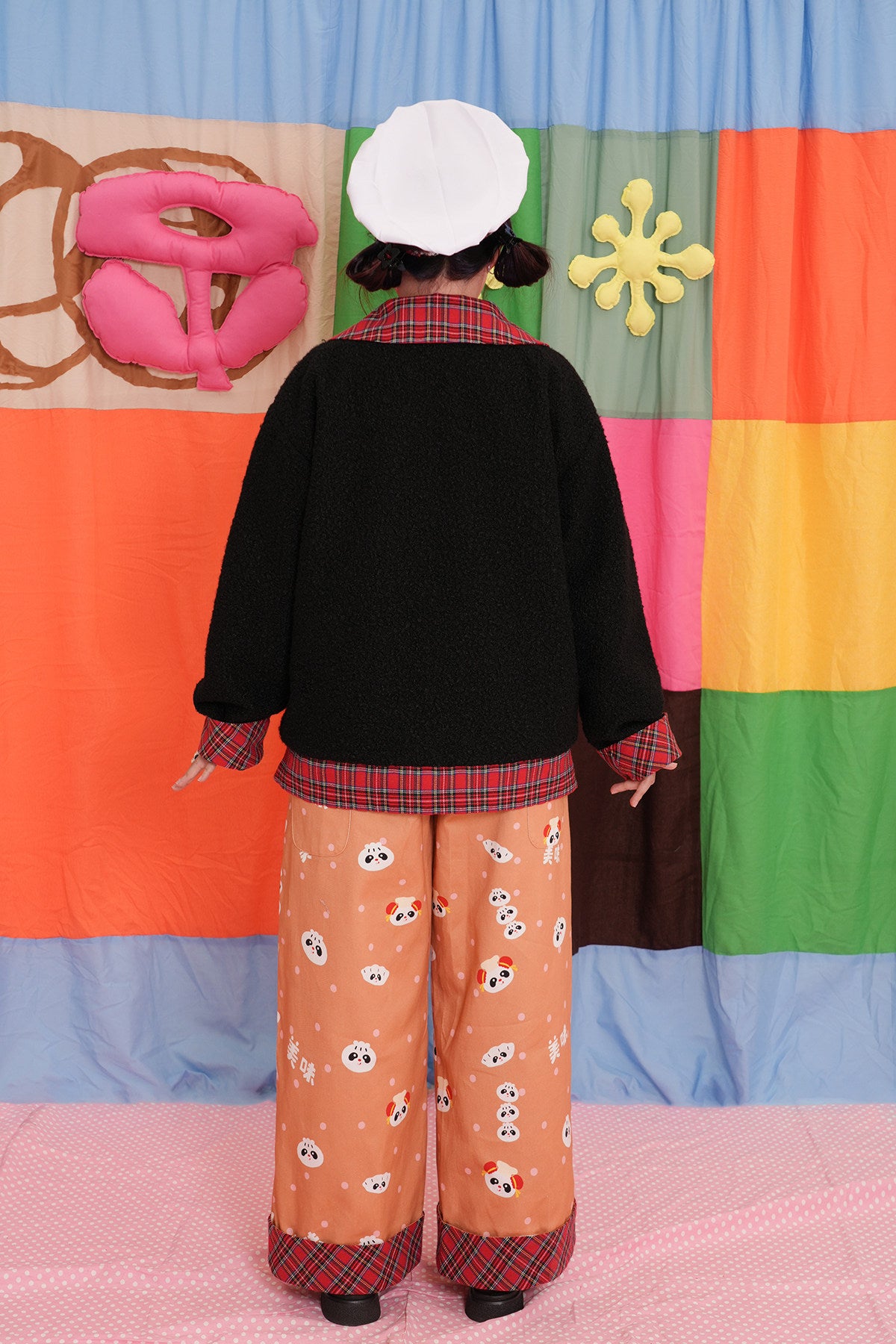 NIKKOU - Panda Bun Print Wide-Leg Pants pants Nikkou home