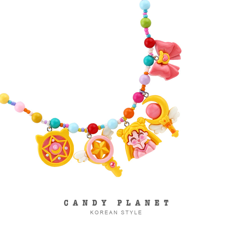 Candy Planet - Decora Kei Sailor Moon Bow Beaded Necklace necklace candy planet