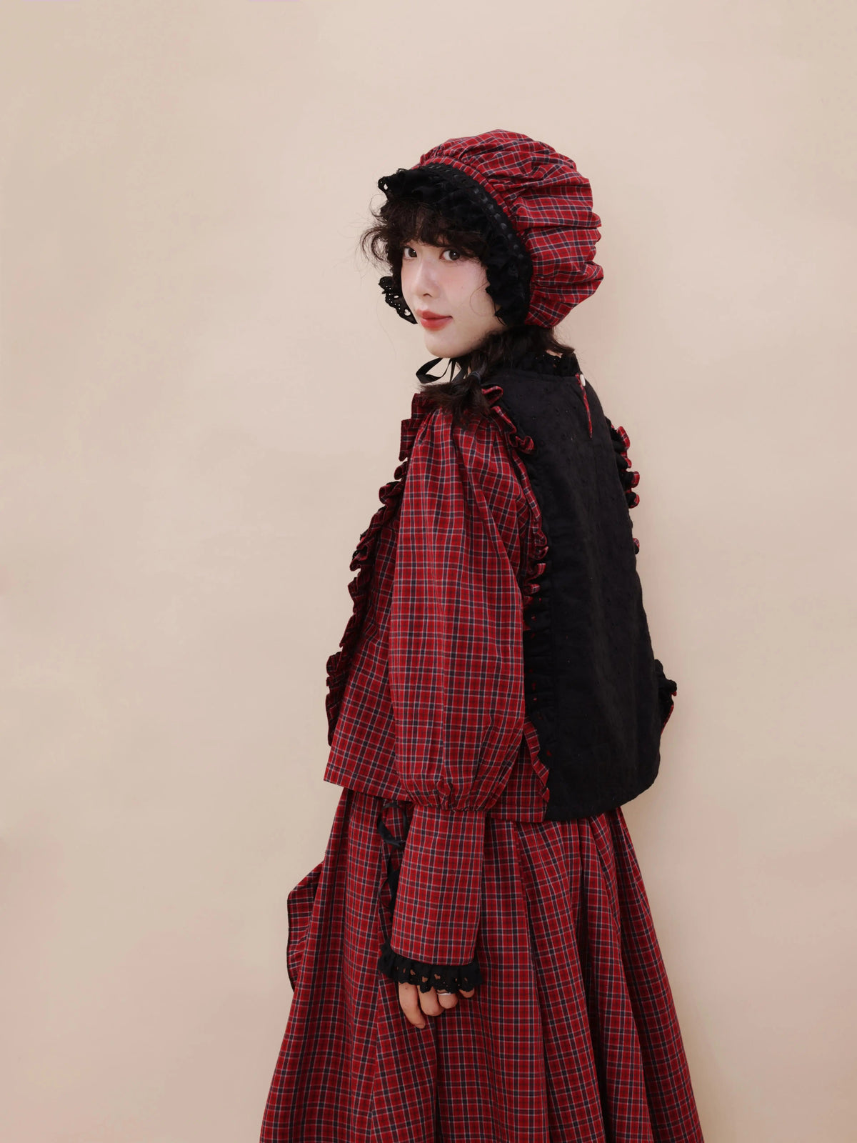 SemenCoicis - Vintage Doll Plaid BB Cap hat SemenCoicis