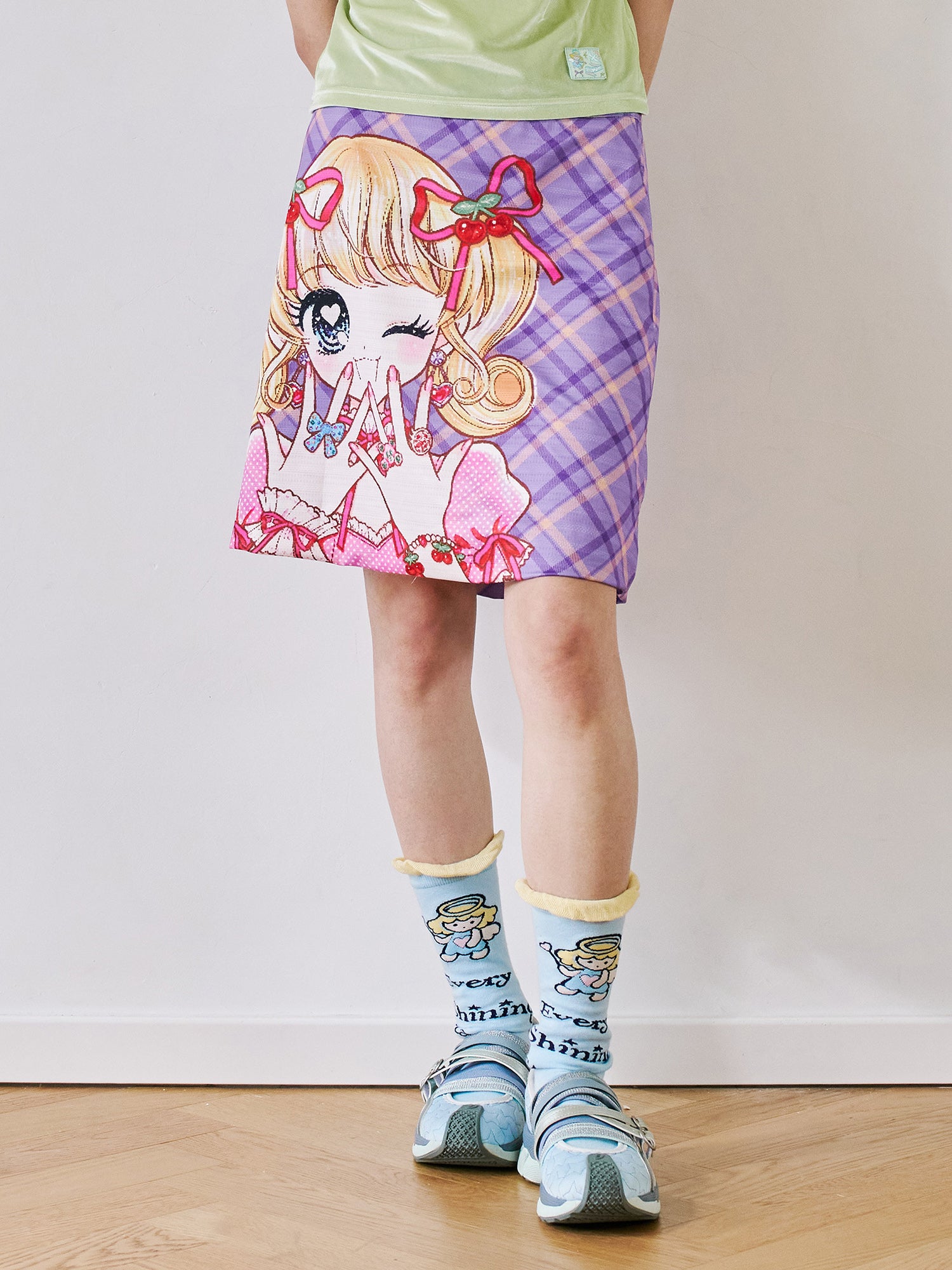 tntntutu Purple Plaid Skirt | Cute Girl Print Skirt | Vintage Cute Mini Skirt skirt tntntutu