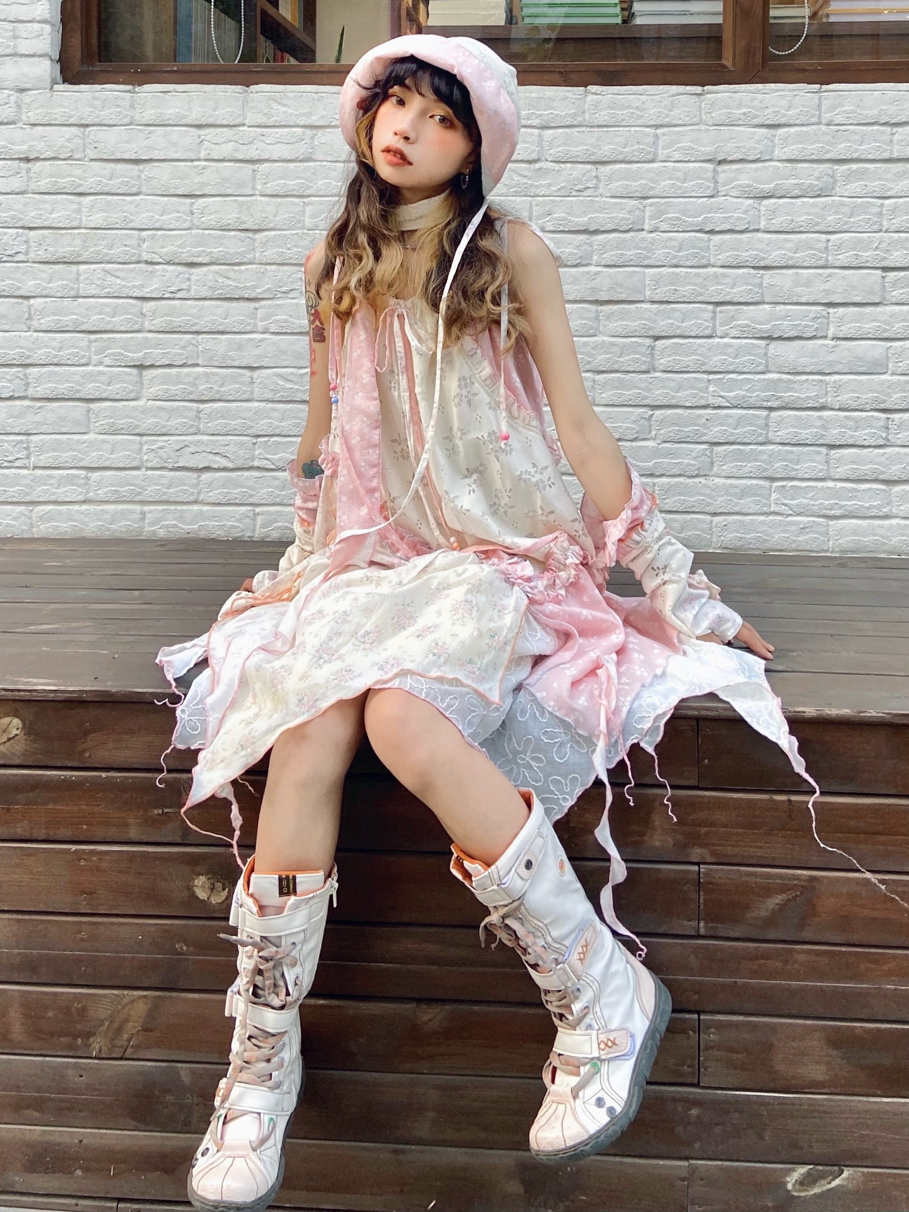ShiChang Sweet Irregular Dress | Beach Patchwork Dress | Broken Aesthetic Holiday Cami Dress dress ShiChang