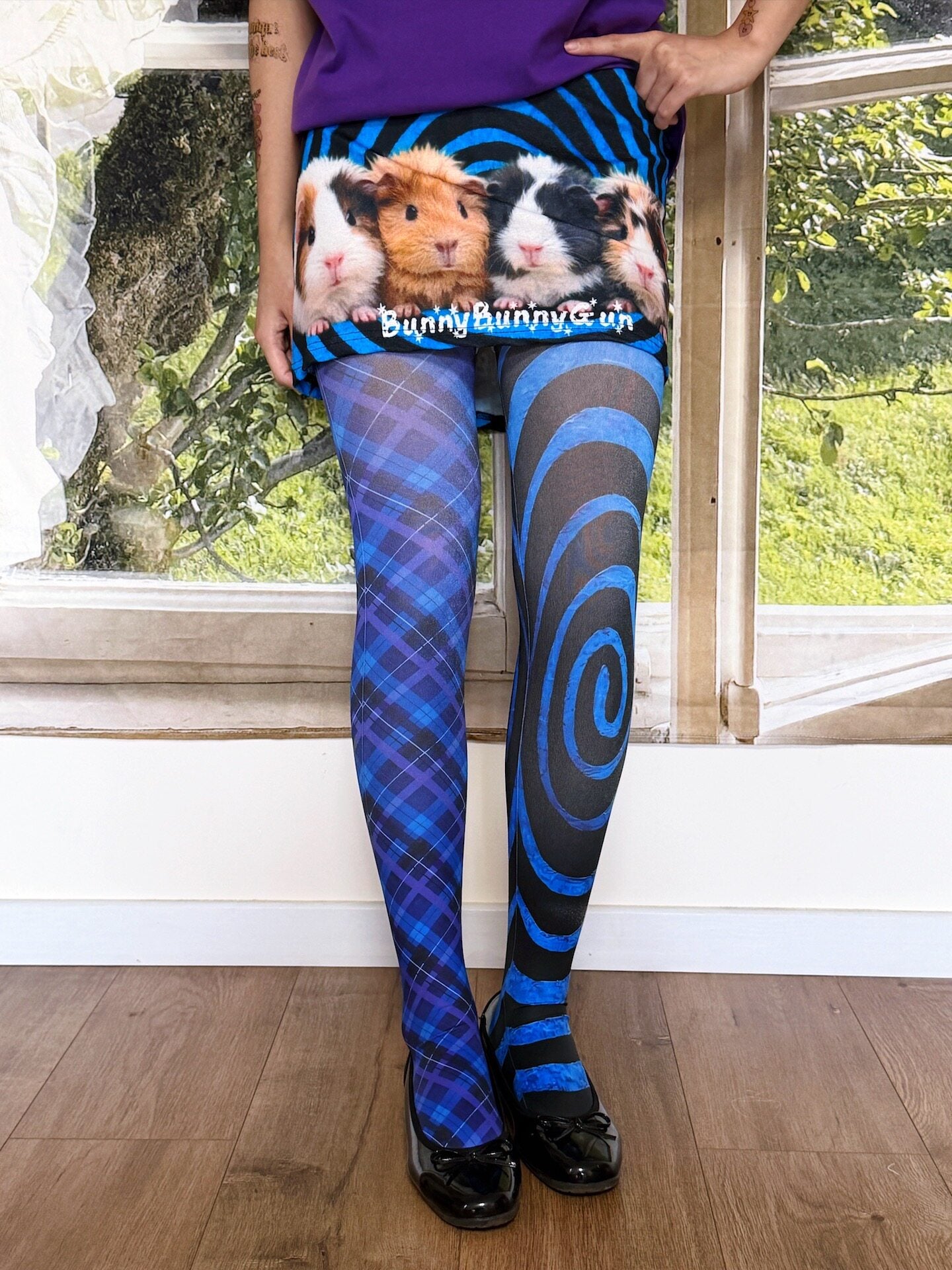 bunnybunnygun - Y2K Hamster Graphic Mini Skirt skirt bunnybunnygun