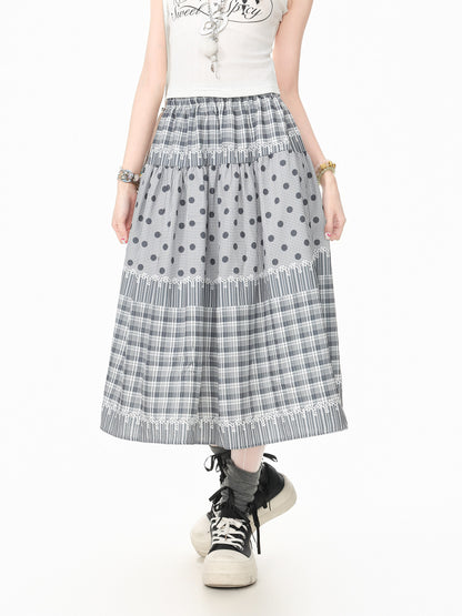 Languid Park - Polka Dot Plaid Puff Skirt