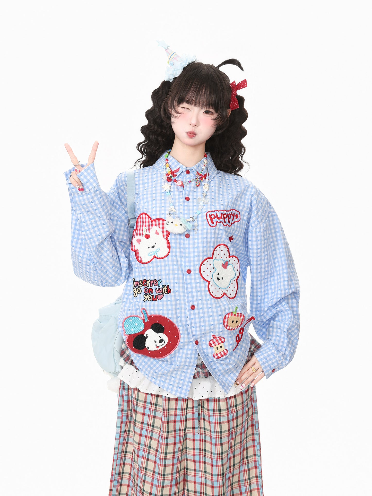 Languid Park - Cute Embroidered Collar Shirt