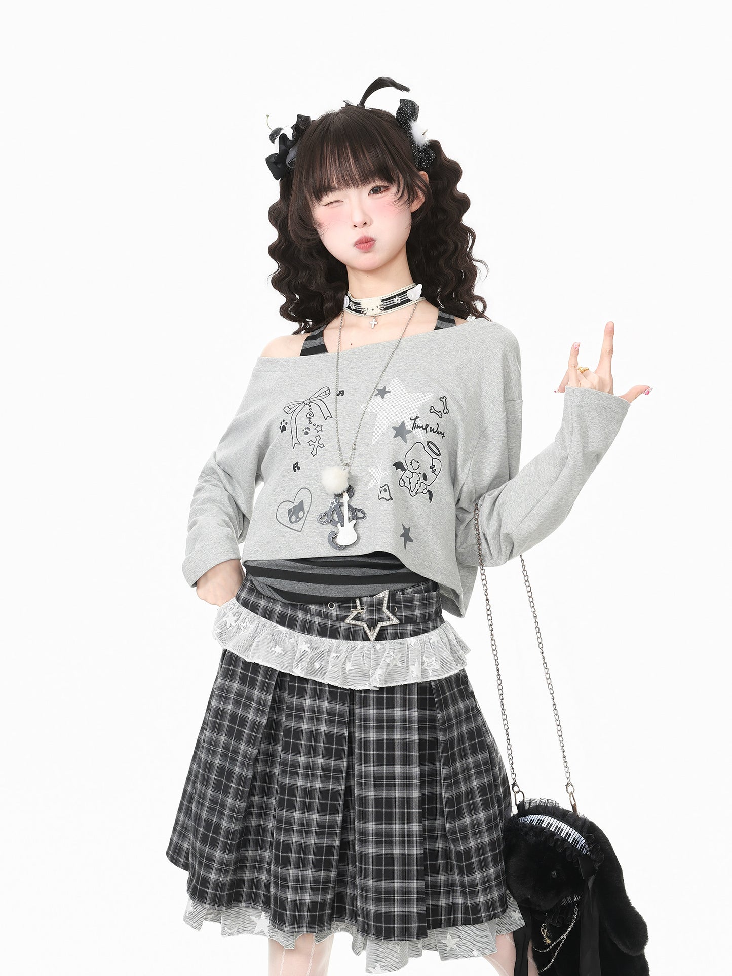 Languid Park - Sweet Off Shoulder Long Sleeve Top