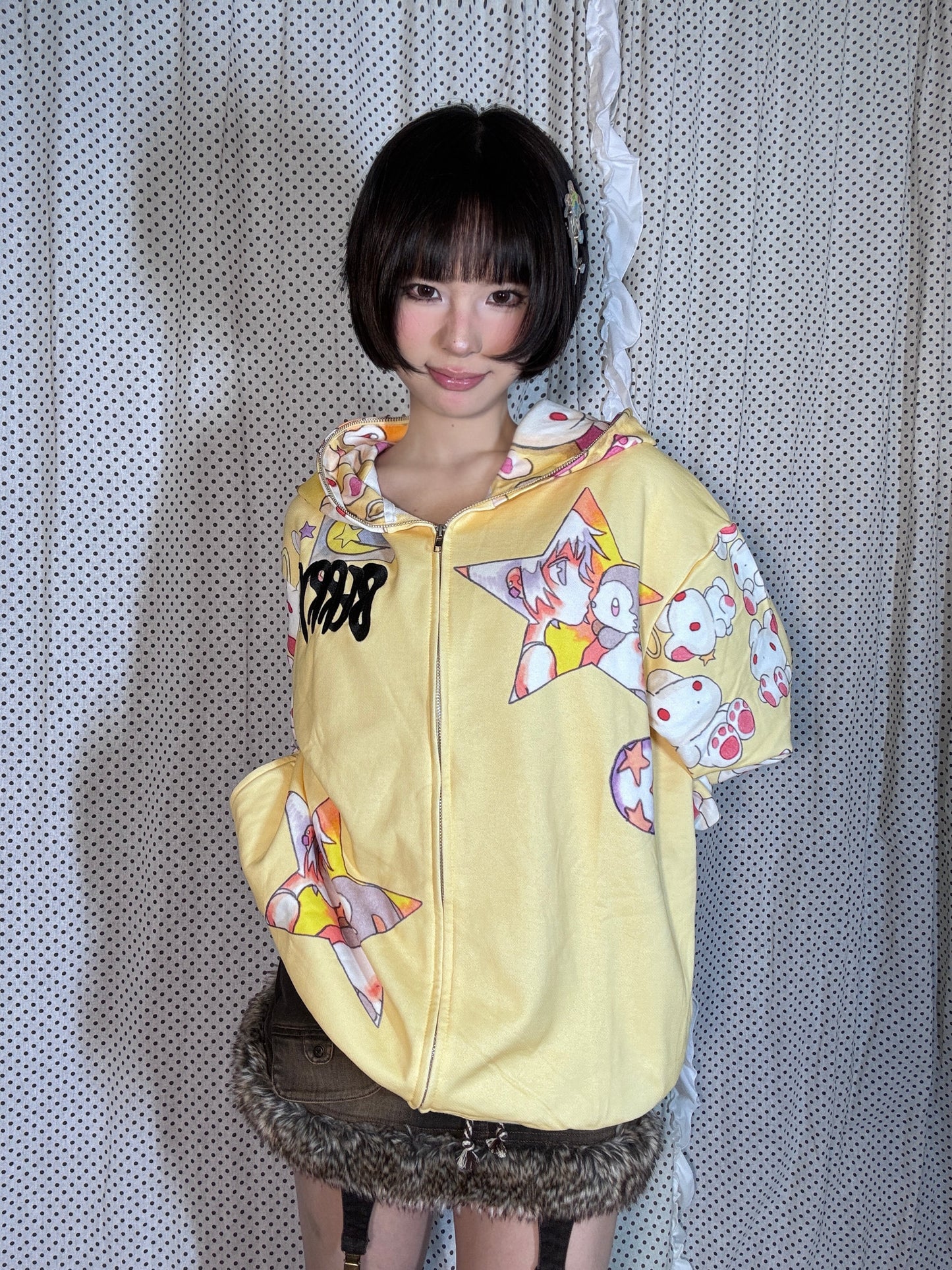 BlackBerry - Decora Kei Yellow Star Girl Jacket jacket BlackBerry