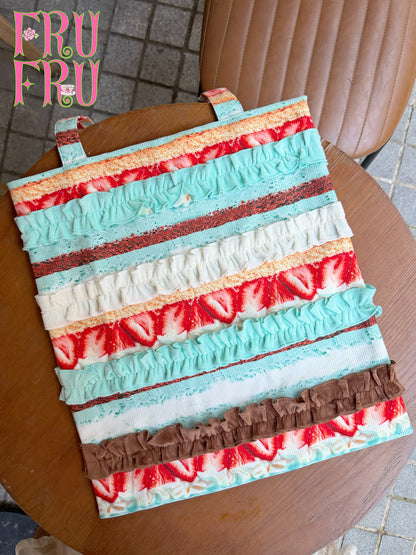 frufru - Kawaii Cake Print Corduroy Canvas Tote Bag bag frufru