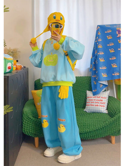 KURIOSITAET - Decora Kei Blue Pullover Sweatshirt sweatshirt KURIOSITAET