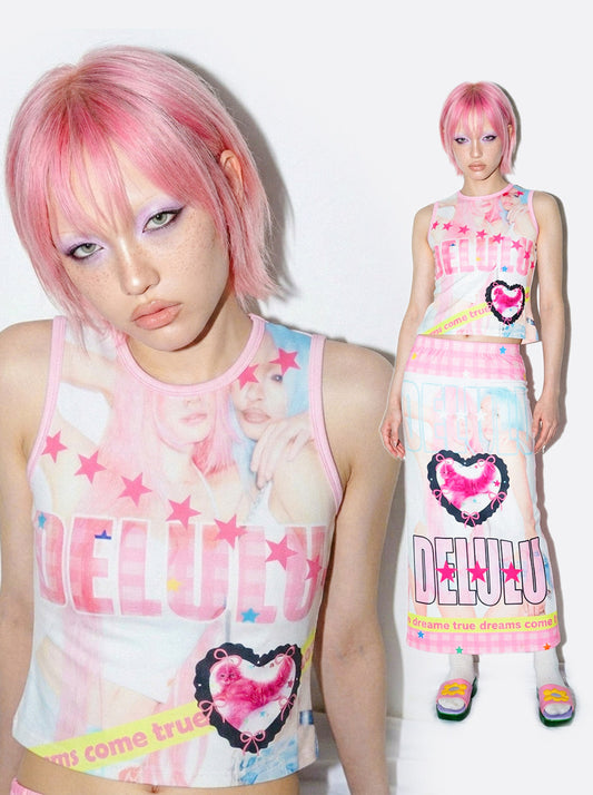 DeadEndKids - Cyber Graphic Slim Tank Top camisole DeadEndKids
