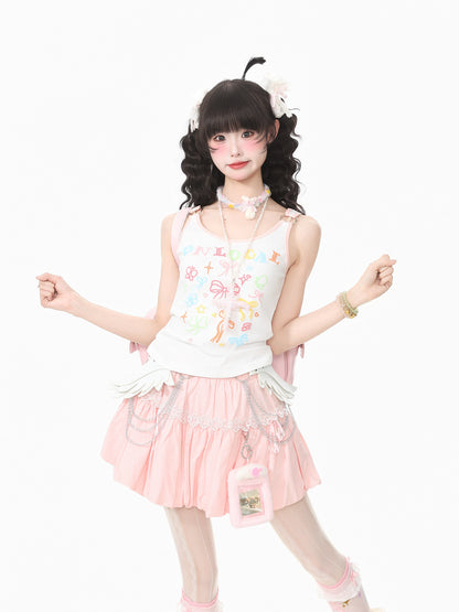 Languid Park - Bow Strap Slim Cami Top camisole Languid Park White S
