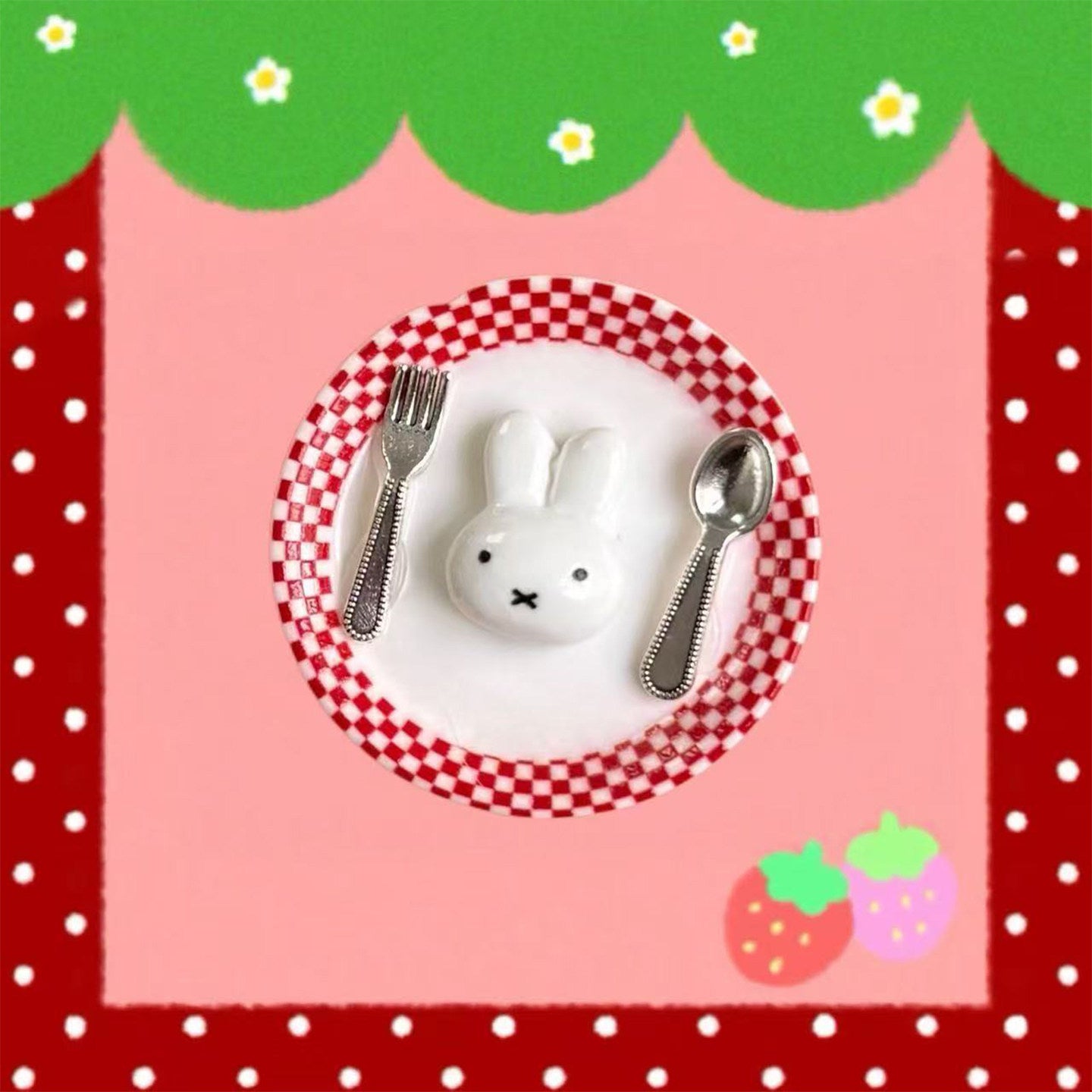 Kawaii Bunny Dessert Toy Ring Clip ring really cute