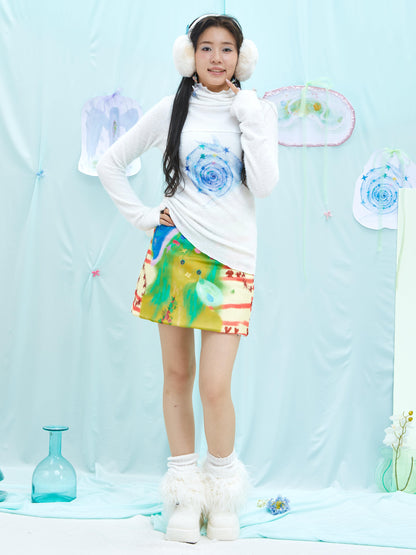 Harajuku Skirt Colorful A-line Skirt Dopamine Prints Skirt skirt Moon Meadow
