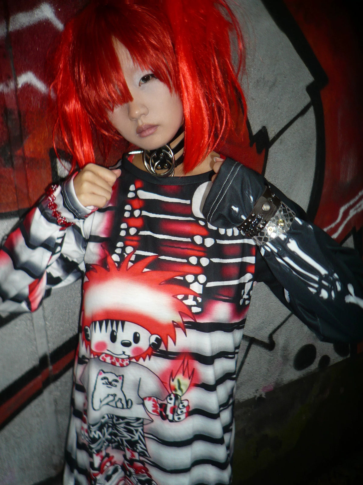 ki00bi00 - Faux Napoleon Bone Punk Long-Sleeve Tee