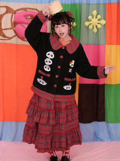NIKKOU - Embroidered Bouclé Jacket with Peter Pan Collar jacket Nikkou home