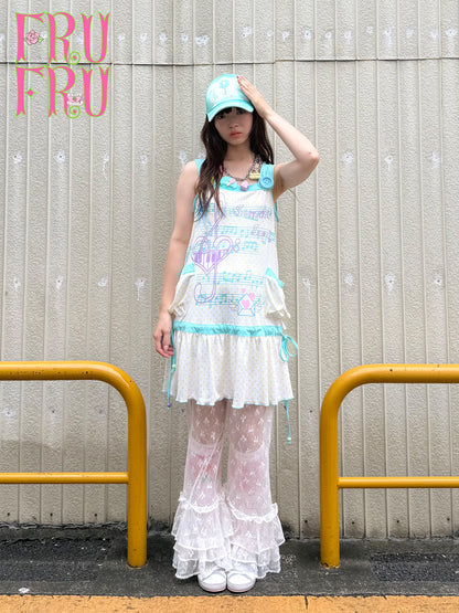 frufru - Lace Bow Flare Pants | Y2K Girly Kawaii Japanese Fashion pants frufru