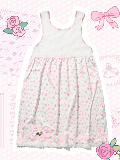 Shishihshop Sleeveless Dress | Harajuku Ribbon Lace Overlay Dress dress shishihshop