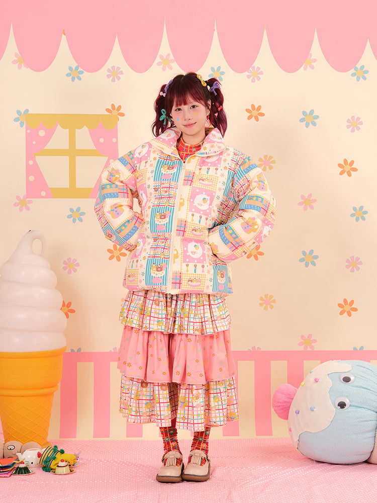 NIKKOU - Kawaii White Duck Down Puffer Coat jacket Nikkou home