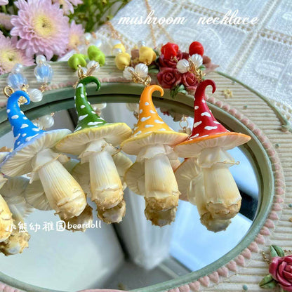 Bear Doll - Kawaii Mushroom Beaded Necklace necklace Bear Doll