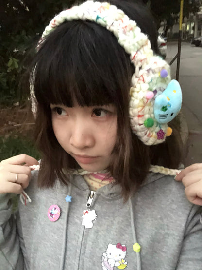 Corner Party - Kawaii Knit Kitty Earmuffs ear cover Corner Party