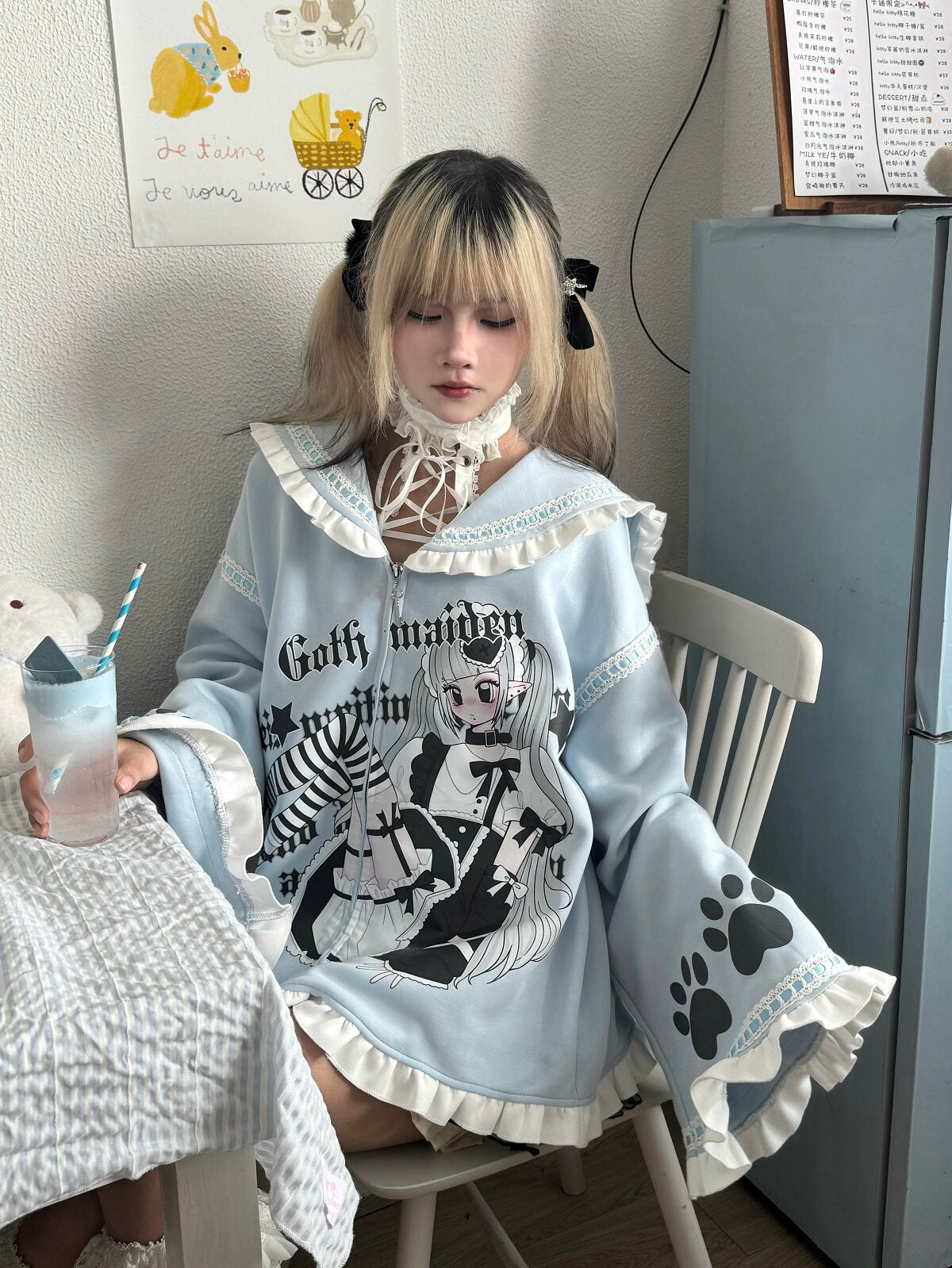 Three Poisons - Anime Sailor Collar Cardigan Top cardigan Three Poisons