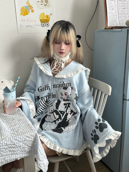 Three Poisons - Anime Sailor Collar Cardigan Top cardigan Three Poisons