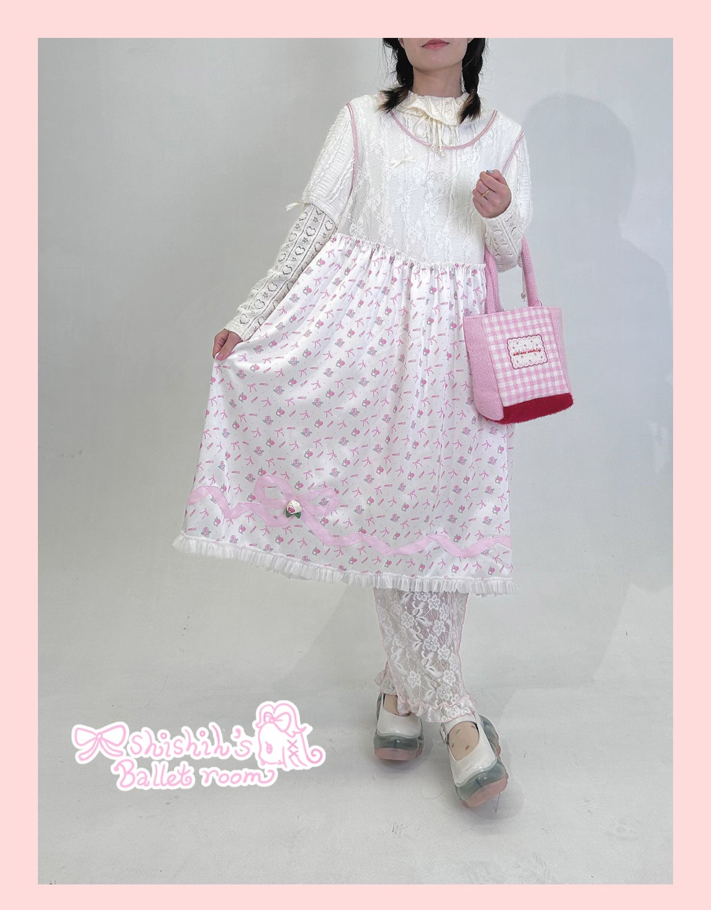 Shishihshop Sleeveless Dress | Harajuku Ribbon Lace Overlay Dress dress shishihshop