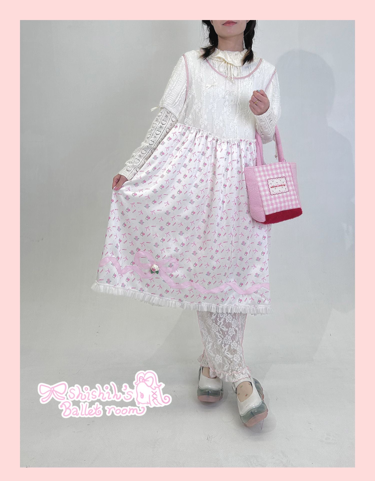 Shishihshop Sleeveless Dress | Harajuku Ribbon Lace Overlay Dress dress shishihshop