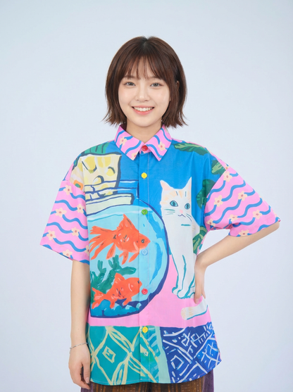 MeowMeow Bug - Fishbowl Cat Shirt shirt MeowMeow Bug