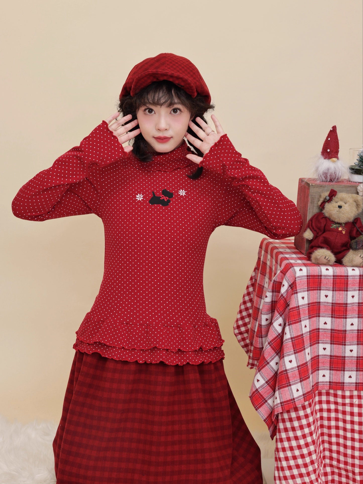 SemenCoicis - Kawaii Puppy Polka Dot Top shirt SemenCoicis