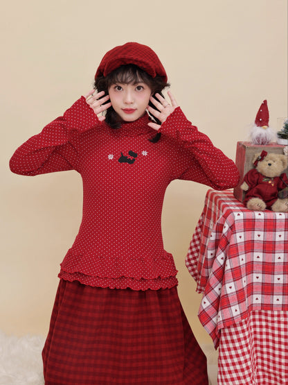 SemenCoicis - Kawaii Puppy Polka Dot Top shirt SemenCoicis