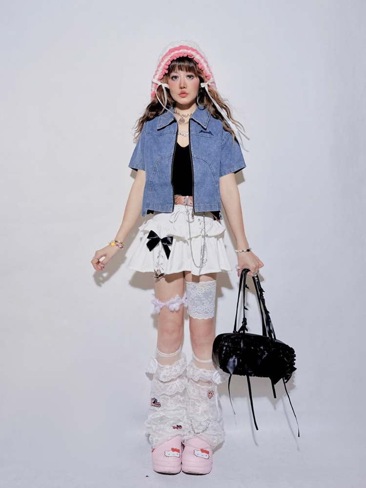 FANLOVEGIRL - Wing Lace Leg Warmers | Kawaii Harajuku Layered Socks leg warmmers FANLOVEGIRL