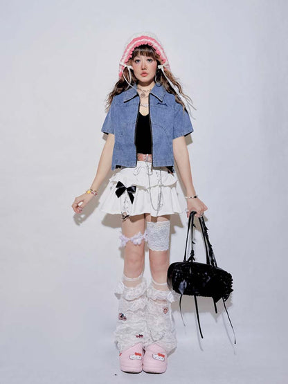 FANLOVEGIRL - Wing Lace Leg Warmers | Kawaii Harajuku Layered Socks leg warmmers FANLOVEGIRL