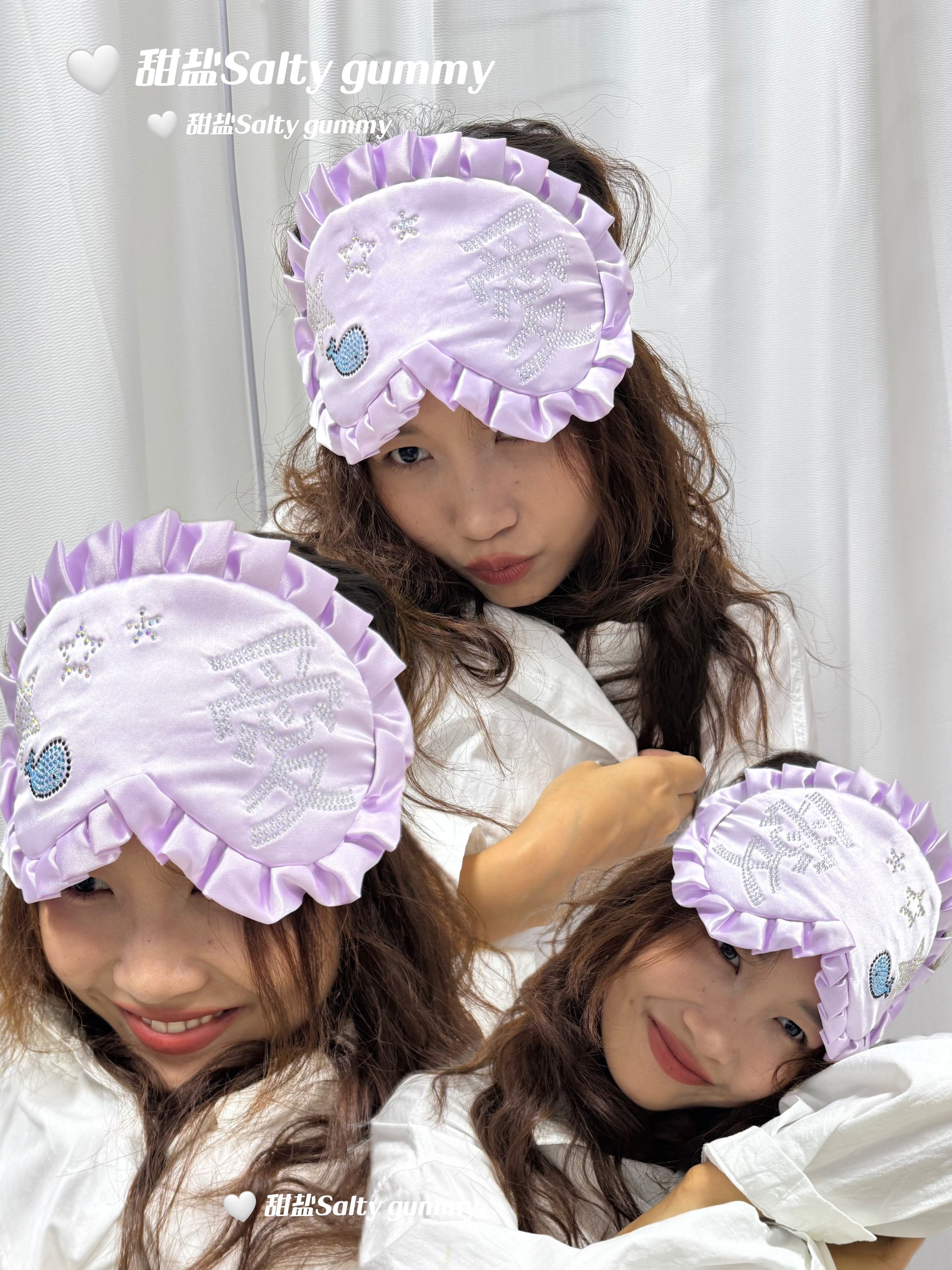Salty Gummy - Satin Rhinestone Eye Mask mask Salty Gummy