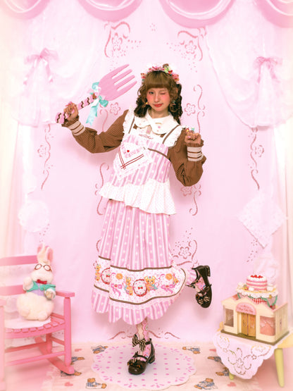 Lutra Jump - Kawaii Pink Polka Dot Stripe Camisole camisole Lutra Jump